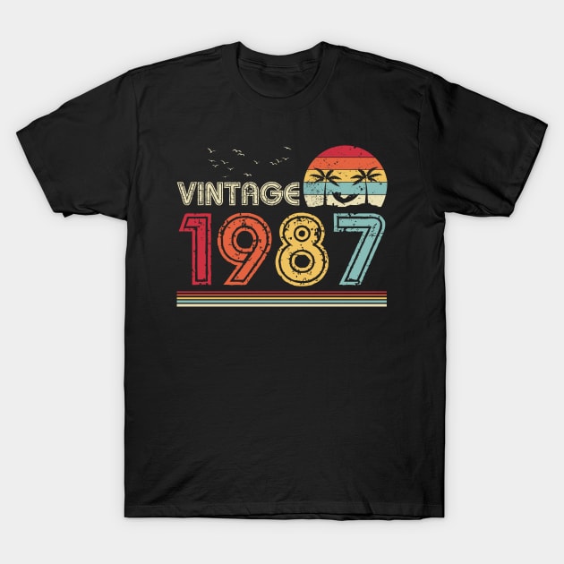 Vintage 1987 Limited Edition 34th Birthday Gift 34 Years Old T-Shirt by Penda